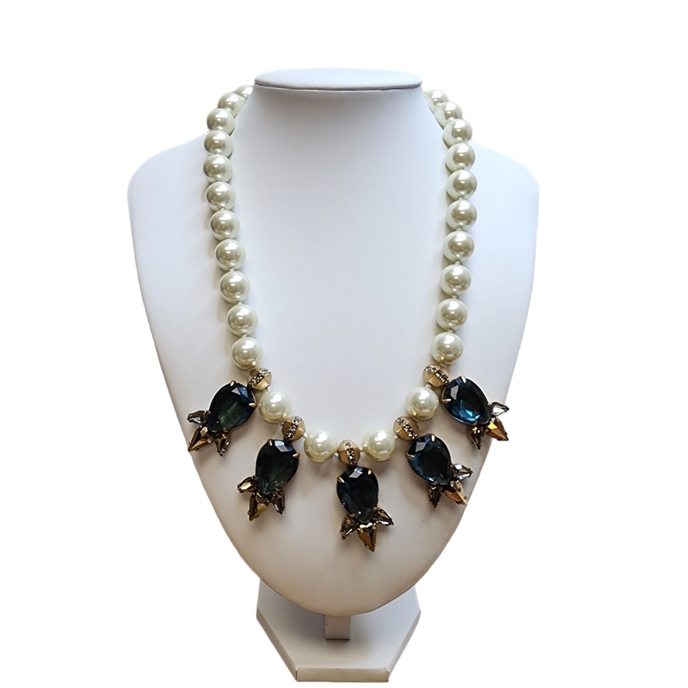 J.‎ Crew Pearl and Crystal Statement Necklace - NWT - MSRP $135